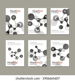 Vector abstract molecular structure. Cover template design
