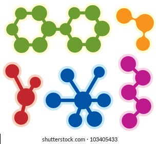 vector abstract molecule icon set