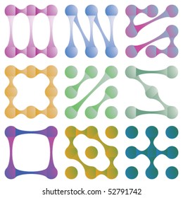 Vector Abstract Molecule Pattern Design Elements (Set 2 of 2)