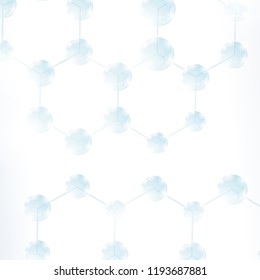 Vector Abstract Molecules Design. Structure Molecule and Communication. Scientific Background with Atom, Neurons or DNA. Hexagonal Genetic and Chemical Structure