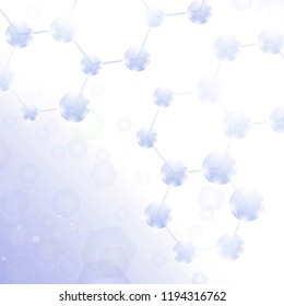 Vector Abstract Molecules Design. Structure Molecule and Communication. Scientific Background with Atom, Neurons or DNA. Hexagonal Genetic and Chemical Structure