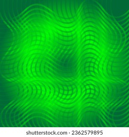 Vector abstract monochromatic pattern in the form of wavy lines on a green background