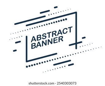 Banner monocromático abstrato vetorial para anúncios, design gráfico simples isolado em branco, fundo geométrico mínimo.