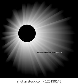 Vector abstract monochrome illustration of solar eclipse