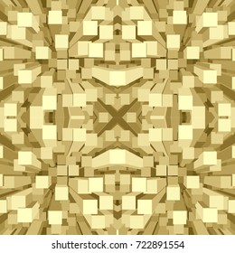 Vector abstract monochrome perspective cubes seamless pattern. Background with distortion effect