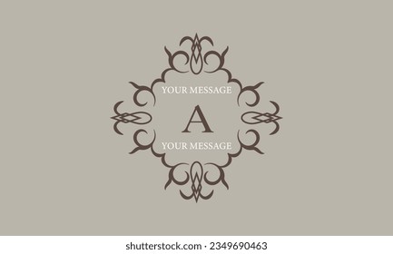 Vector abstract monogram with letter A. Refined linear style in brown colors - beauty, jewelry and fashion concept. Universal premium logo, emblem