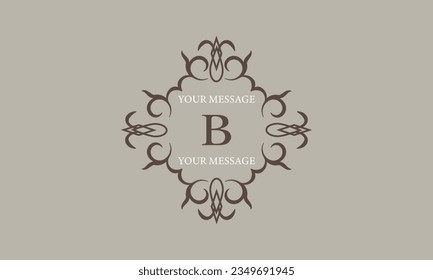 Vector abstract monogram with letter B. Refined linear style in brown colors - beauty, jewelry and fashion concept. Universal premium logo, emblem