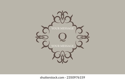 Monograma abstracto vectorial con letra Q. Estilo lineal refinado en colores marrones para la belleza, la joyería y el concepto de moda. Logotipo universal premium, emblema