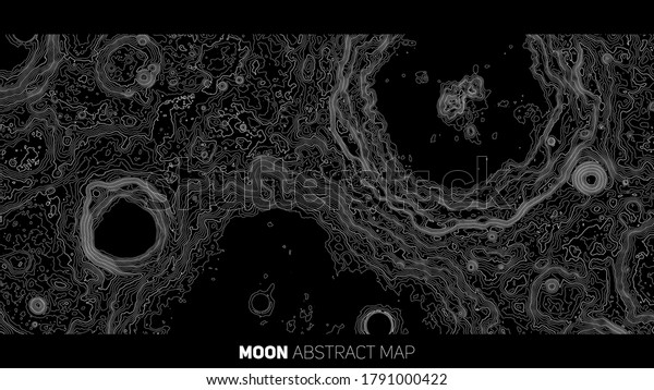 Vector\
abstract Moon relief map. Generated conceptual lunar elevation map.\
Isolines of landscape surface elevation. Geographic map conceptual\
design. Elegant background for\
presentations