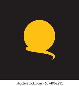 vector of abstract moon river symbol logo