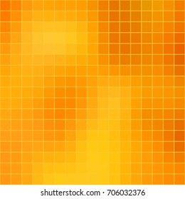 Vector abstract mosaic bright orange tile background, square format.