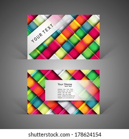 Vector abstract mosaic colorful template business cards design illustration