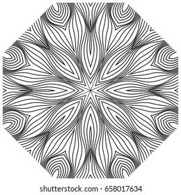 Vector abstract mosaic hand drawn line art mandala octahedron figure
