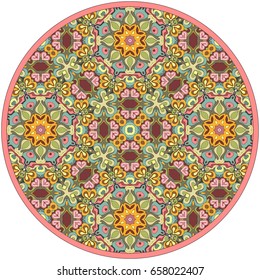 Vector abstract mosaic hand drawn mandala