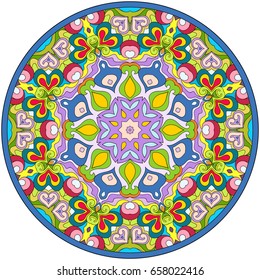 Vector abstract mosaic hand drawn mandala