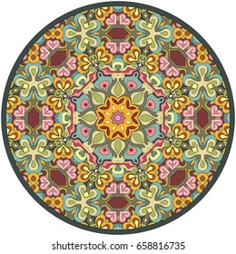 Vector abstract mosaic hand drawn mandala