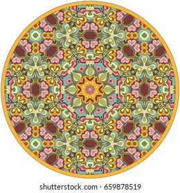 Vector abstract mosaic hand drawn mandala