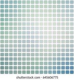 Vector abstract mosaic light blue background with square tiles over white, square format.