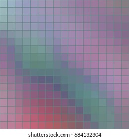 Vector abstract mosaic muted pink tile background, square format.