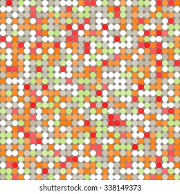 Vector abstract mosaic seamless pattern with bright circles