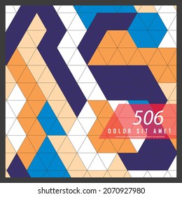 Vector abstract mosaic shapes. Vector geometric wallpaper template. Material design backdrop. Business cards layout