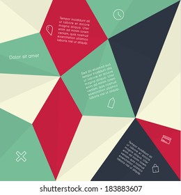 Vector abstract mosaic - template with place for content. Abstract mosaic with clean flat shadows. 