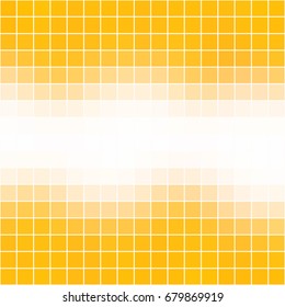 Vector abstract mosaic yellow and white tile background, square format.
