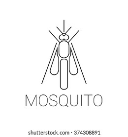 Vector abstract mosquito icon or a logo symbol