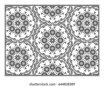 Vector abstract motifs pattern page for antistress coloring