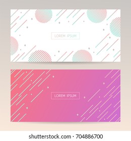 Vector abstract motion geometric banners. Geometric shapes composition. Trendy design