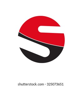 Vector abstract motorcycle rider, letter S