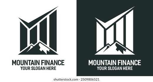Logotipo abstracto de la montaña y de las finanzas del Vector
