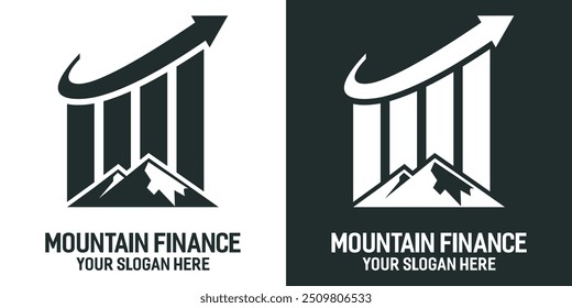 abstraktes Vektor Berg- und Finanzlogo
