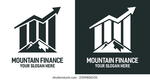 vector abstract mountain and finance logo
