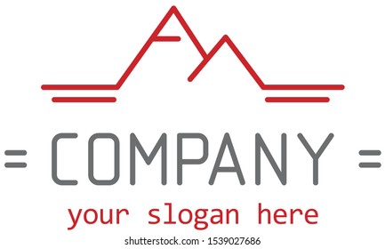 Vector abstract mountain logo template