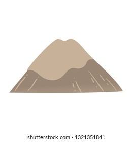 Vector abstract mountain rock icon. Natural terrain element for graphic design. Landscape decoration object, symbol of climbing, extreme sports and adventure. Isolated illustration