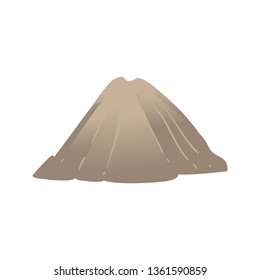 Vector abstract mountain rock icon. Natural terrain element for graphic design. Landscape decoration object, symbol of climbing, extreme sports and adventure. Isolated illustration