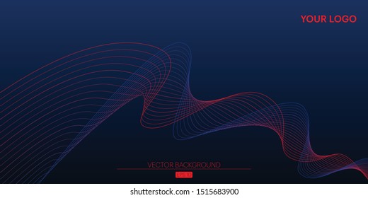 Vector abstract multi colored line art background