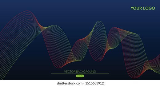 Vector abstract multi colored line art background