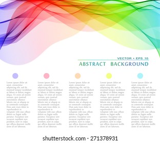 Vector abstract multicolor curved lines background. Template design