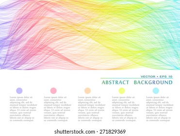 Vector abstract multicolor curved lines background. Template design