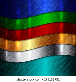Vector abstract multicolor metal texture background with scratches