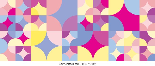 Vector Abstract Multicolor Pastel Pattern for Children, Baby and Kids Style Mosaic Colorful Cute Round Shapes Design Elements, Background, Trendy Fabric, Simple Ornament, Template, Layout for Design