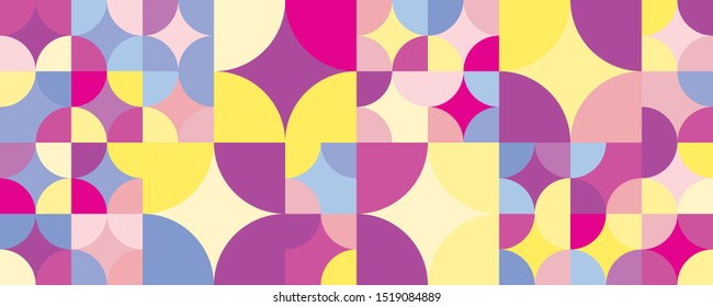 Vector Abstract Multicolor Pastel Pattern for Children, Baby and Kids Style Mosaic Colorful Cute Round Shapes Design Elements, Background, Trendy Fabric, Simple Ornament, Template, Layout for Design