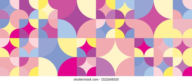 Vector Abstract Multicolor Pastel Pattern for Children, Baby and Kids Style Mosaic Colorful Cute Round Shapes Design Elements, Background, Trendy Fabric, Simple Ornament, Template, Layout for Design