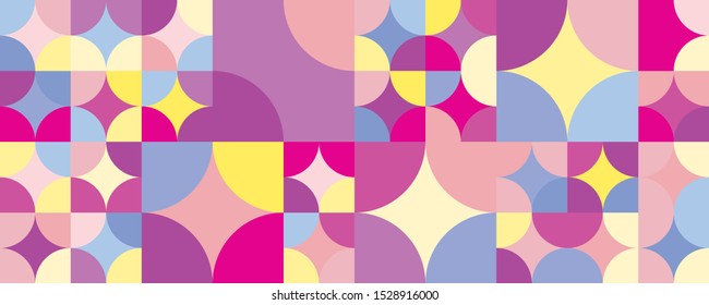 Vector Abstract Multicolor Pastel Pattern for Children, Baby and Kids Style Mosaic Colorful Cute Round Shapes Design Elements, Background, Trendy Fabric, Simple Ornament, Template, Layout for Design
