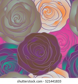 Vector abstract multicolored floral background. Multicolor seamless flower pattern. Seamless floral pattern.