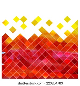 Vector abstract multicolored polygonal mosaic backgrounds  in orange