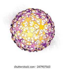 Vector abstract multicolored radiolaria watercolor style