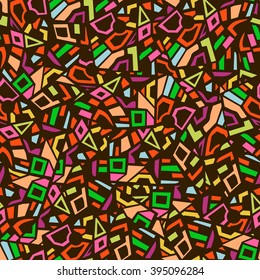 vector abstract multicolored seamless pattern of different geometric figures